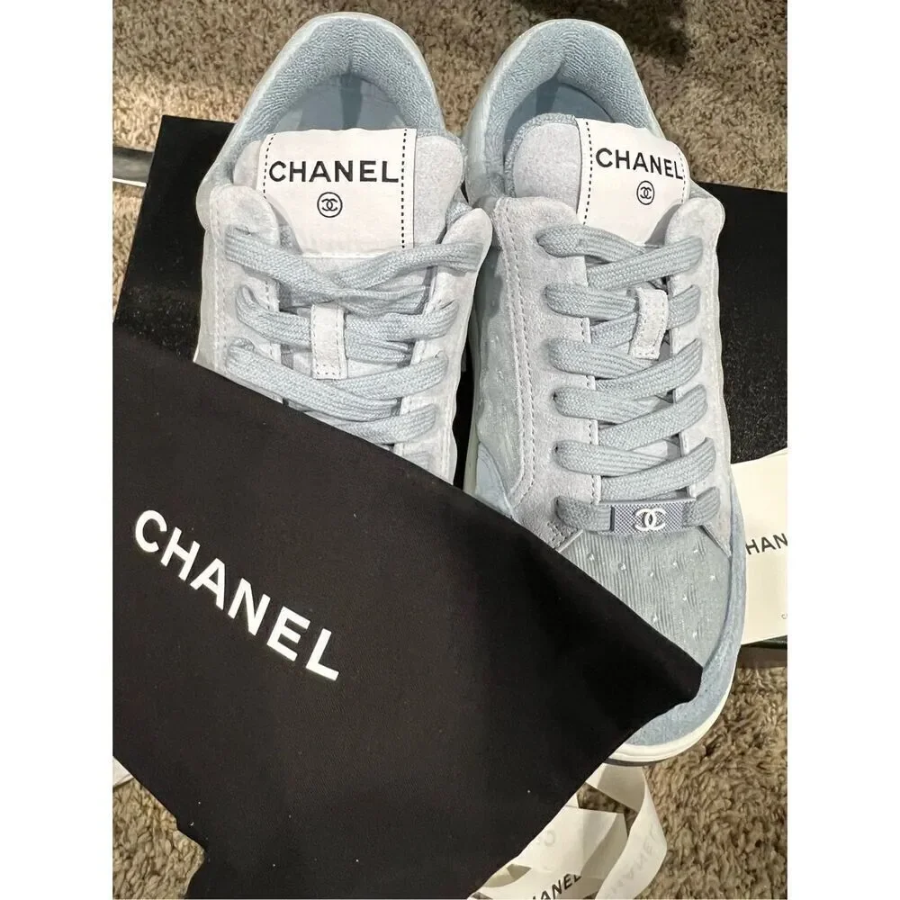 Gorgeous chanel light blue sneakers size 36